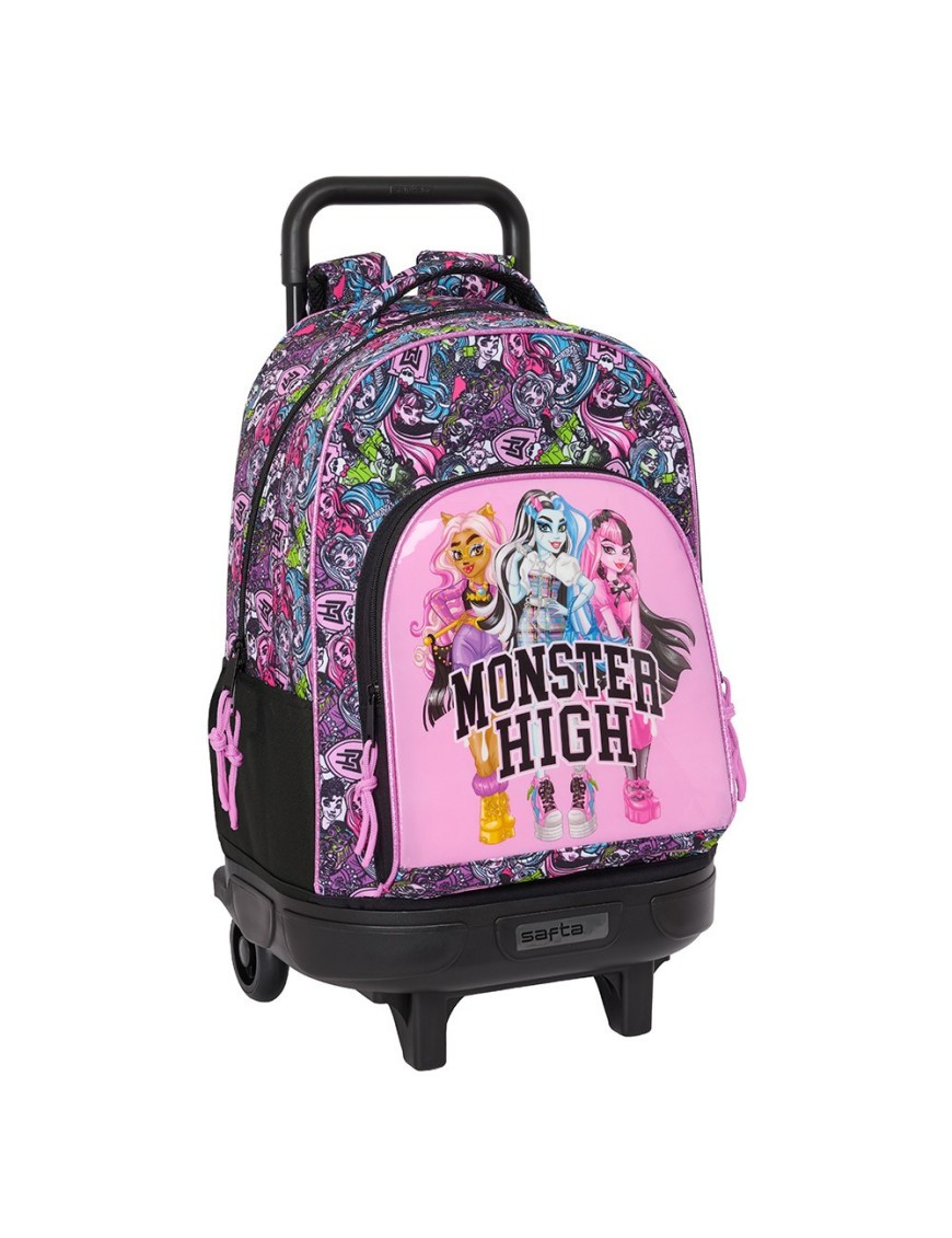 MOCHILA GRANDE C/RUEDAS COMPACT EXTRAIBLE MONSTER HIGH "DRAMA"