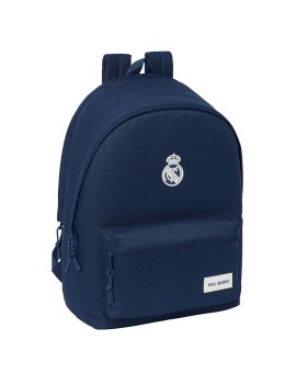 MOCHILA DOBLE PARA PORTATIL 15,6"+USB REAL MADRID CHICA MARINO