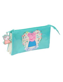 PORTATODO TRIPLE PEPPA PIG "PRETTY FLOWERS"