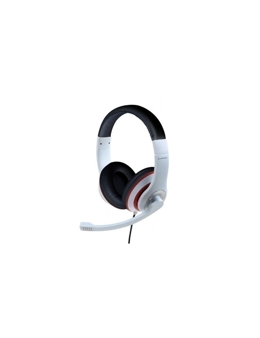 Auriculares gembird micro. vol blanco