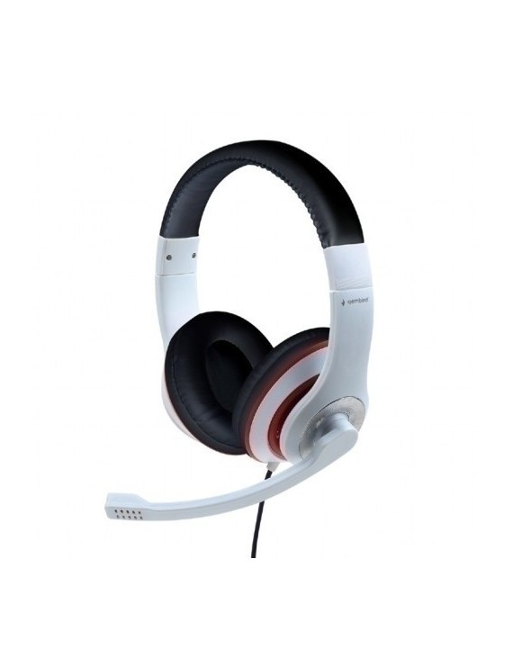 Auriculares gembird micro. vol blanco