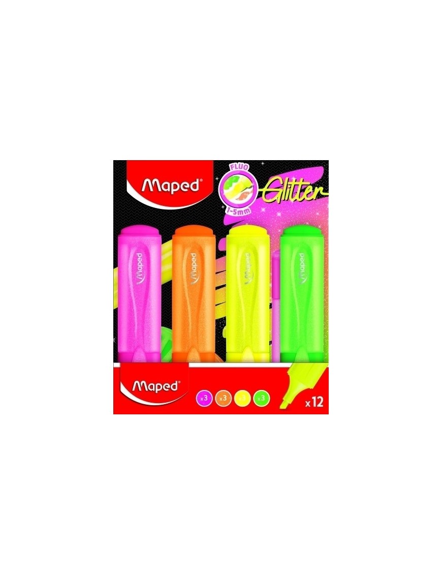 Rotulador  fluor maped neon glitter exp.12