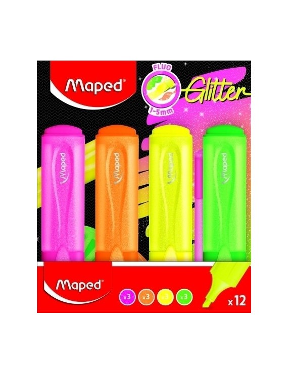 Rotulador  fluor maped neon glitter exp.12