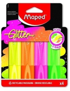 Rotulador  fluor maped neon glitter p/4