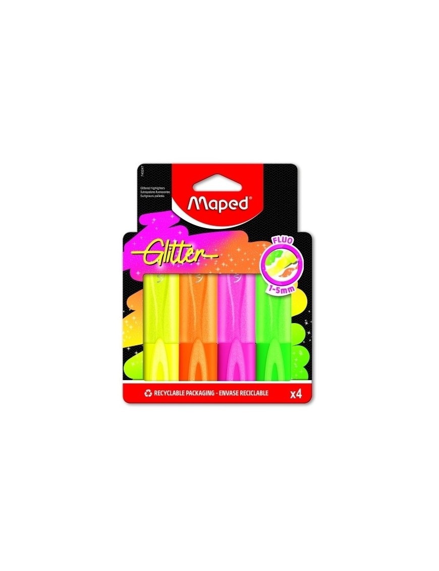 Rotulador  fluor maped neon glitter p/4