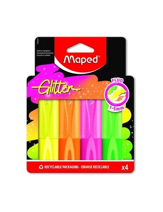 Rotulador  fluor maped neon glitter p/4