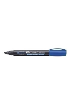 Rotulador faber c/clip bisel. azul