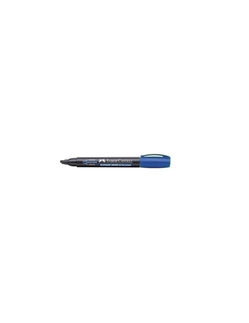 Rotulador faber c/clip bisel. azul