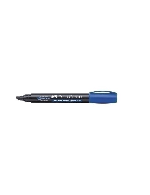 Rotulador faber c/clip bisel. azul