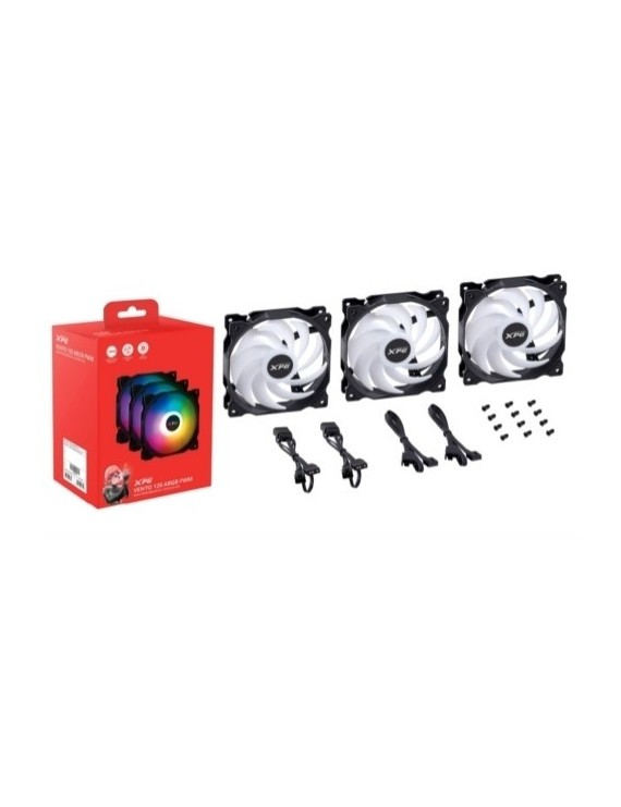 Ventilador xpg vento 120mm negro rgb x3